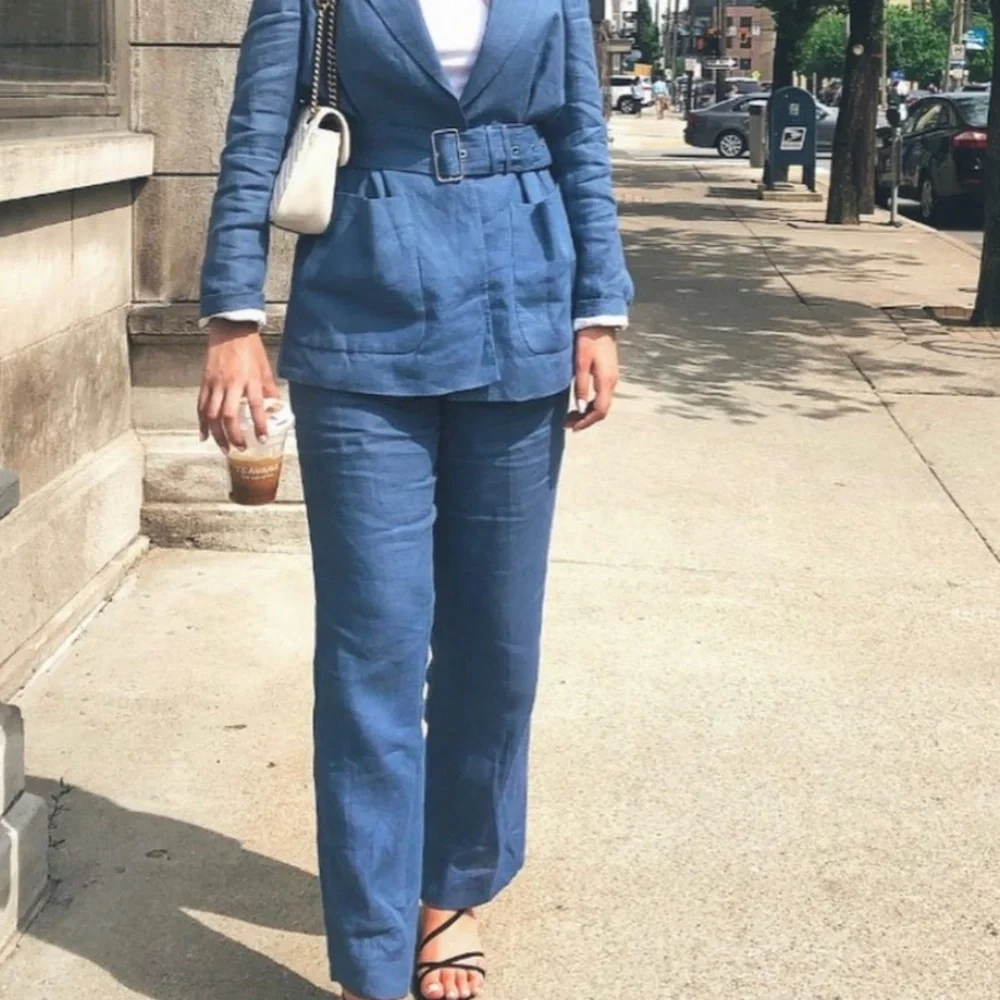 - New With Tags Zara linen pants suit set. Size L/XL - Picture 2 of 4